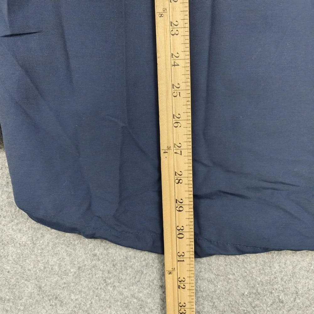 Roots Jacket Mens Medium Blue Canvas Hooded Full Zip Anorak Lined Pockets